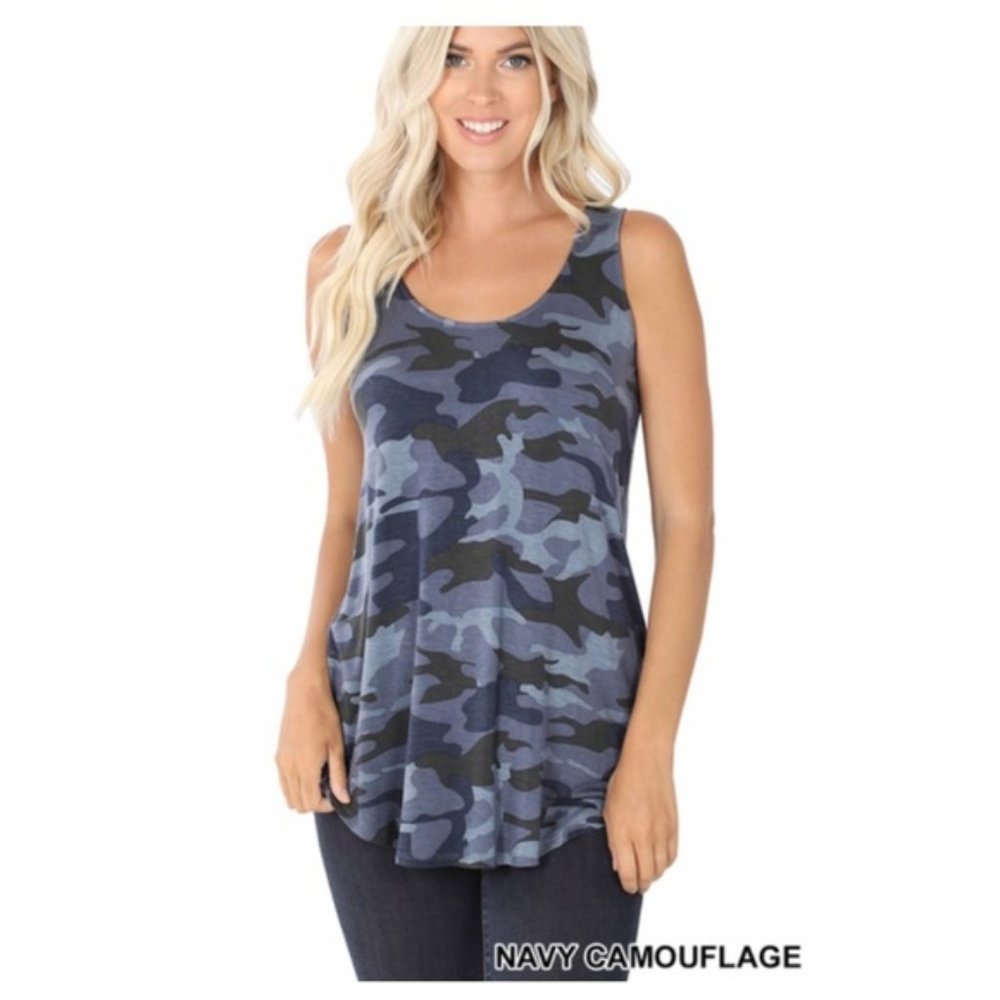 Navy Camo Tank Top